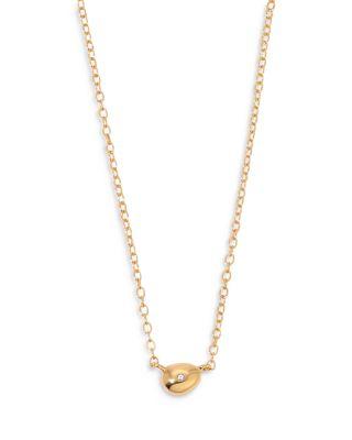Pav&eacute; Polished Pebble Pendant Necklace by ETTIKA