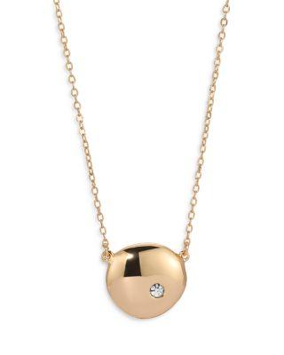 Pav&eacute; Skipping Stone Pendant Necklace in 18K Gold Plated by ETTIKA