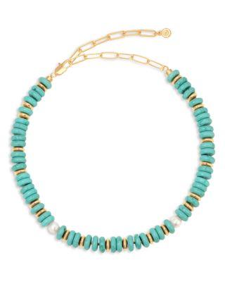 Saint Tropez Stone Breaded Collar Necklace by ETTIKA