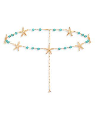 Starfish & Turquoise Linked Body Chain by ETTIKA