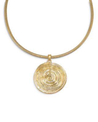 Statement Disc Choker Necklace in 18K Gold Plated by ETTIKA
