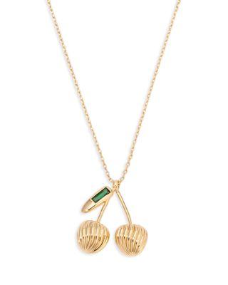 Sweet Cherry Cubic Zirconia Pendant Necklace by ETTIKA