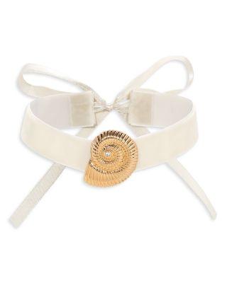 Swirled Shell Pendant Velvet Choker by ETTIKA