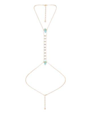Turquoise Solstice Turquoise & Cubic Zirconia Body Chain by ETTIKA