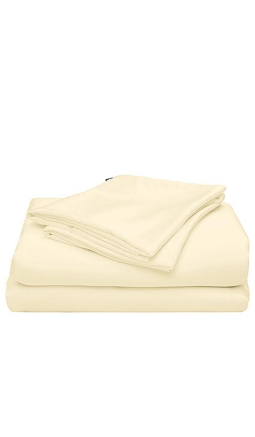 Ettitude Cal King Sateen Solid Sheet Set in Yellow by ETTITUDE