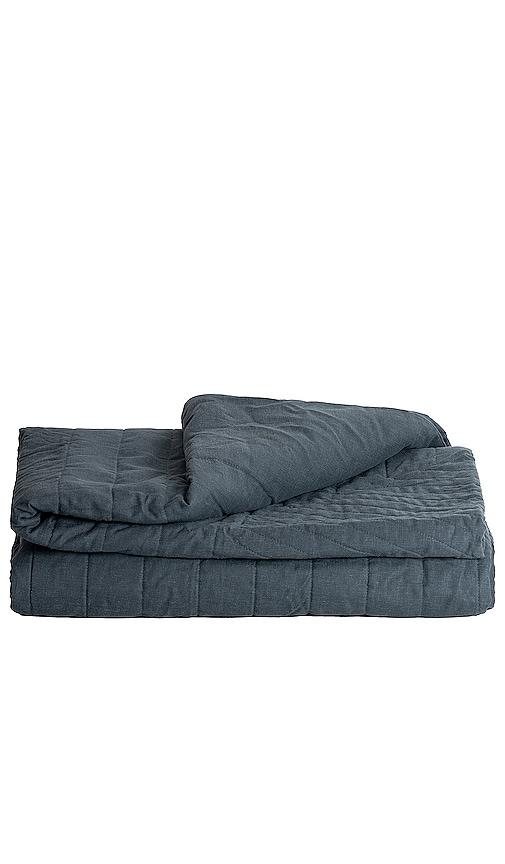 Ettitude King/Cal King Linen+ Coverlet in Navy by ETTITUDE