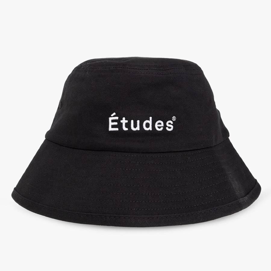 Etudes Logo Bucket Hat in Black by ETUDES