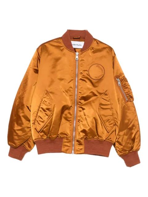 logo-embroidered satin bomber jacket by ETUDES STUDIO