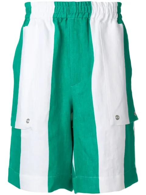 striped elasticated waist shorts by ETUDES STUDIO