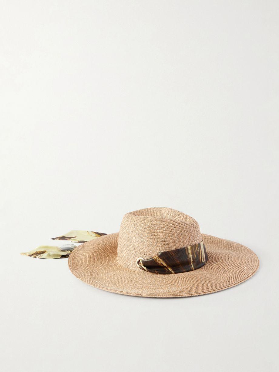 Cassidy satin-trimmed straw hat by EUGENIA KIM