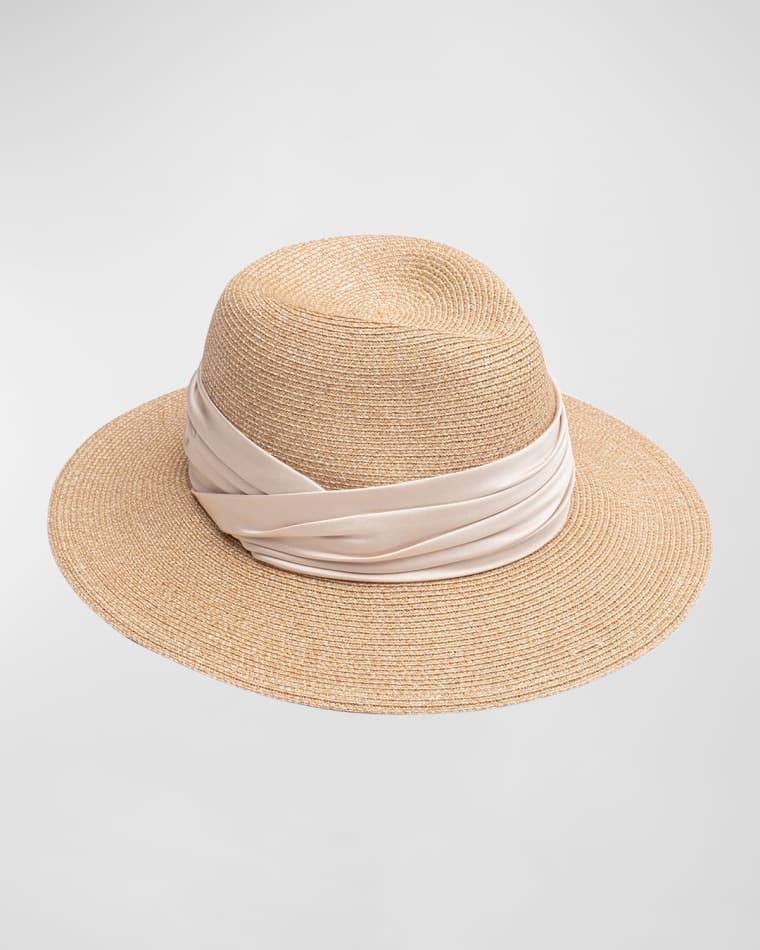 Courtney Straw Fedora With Twisted Band by EUGENIA KIM