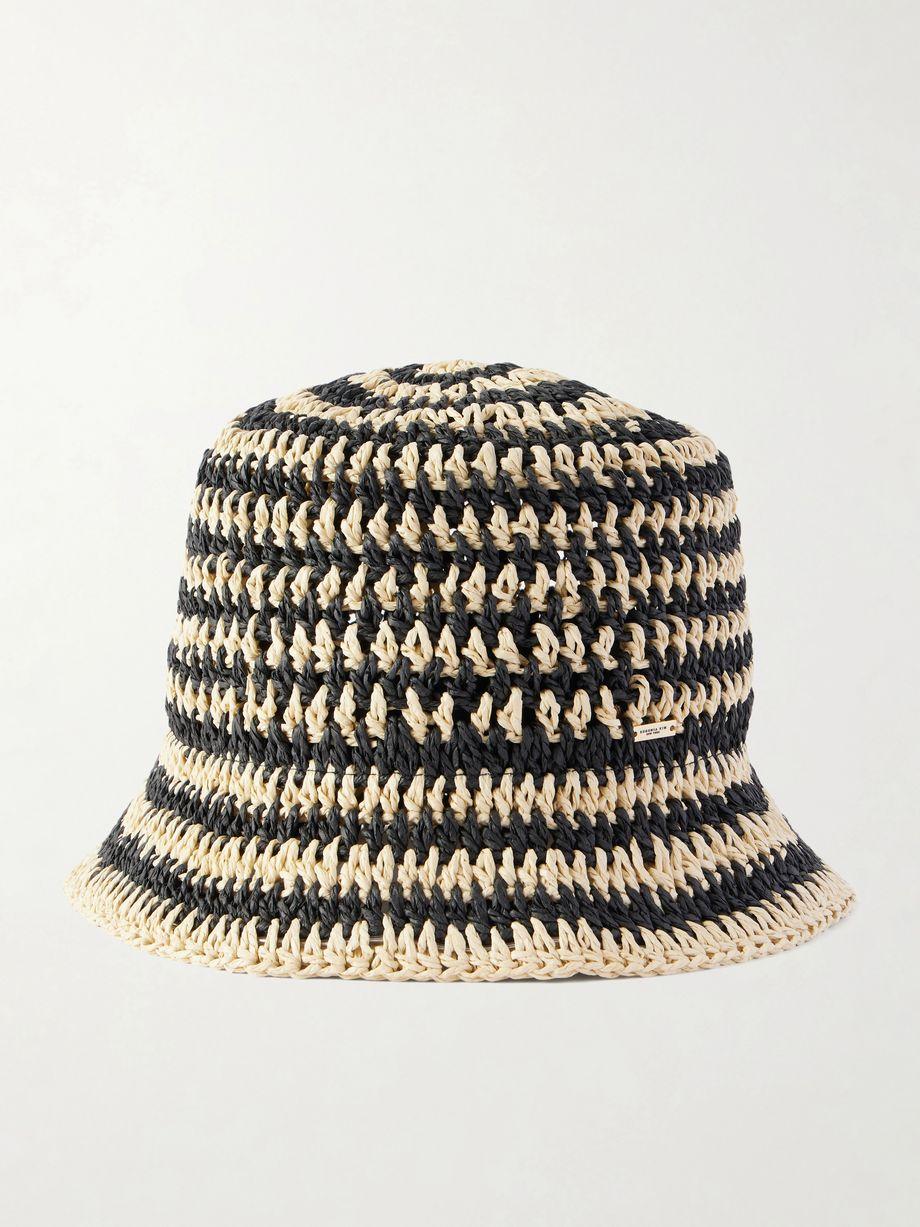 Jonah striped straw bucket hat by EUGENIA KIM