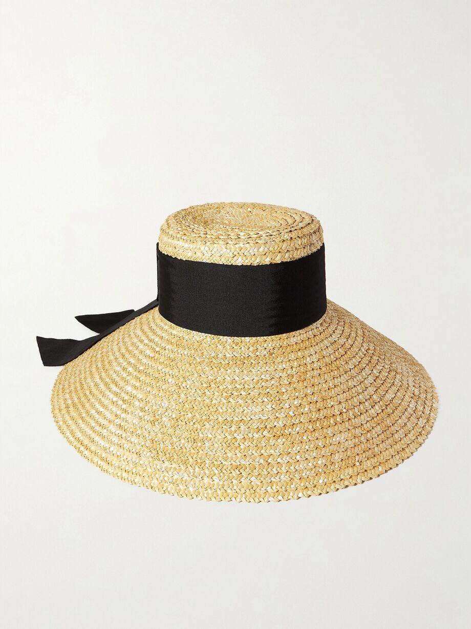 Mirabel grosgrain-trimmed straw sunhat by EUGENIA KIM