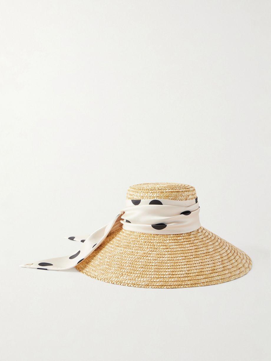 Mirabel satin-trimmed straw sunhat by EUGENIA KIM