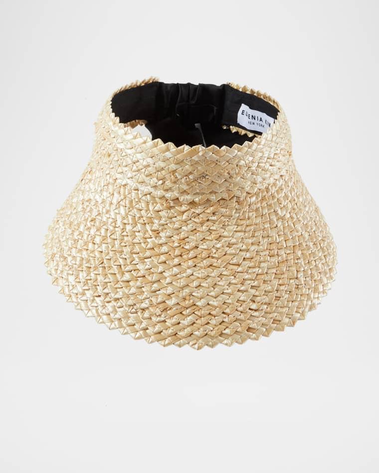 Ricky Braided Straw Visor by EUGENIA KIM