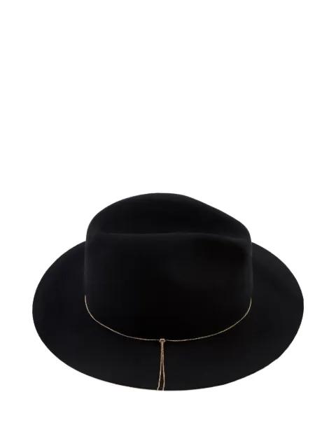 Sandy tassel-detail fedora hat by EUGENIA KIM