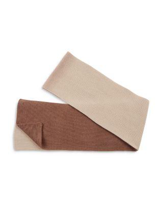 Vail Two Tone Dip Dye Rib Knit Merino Wool Scarf by EUGENIA KIM