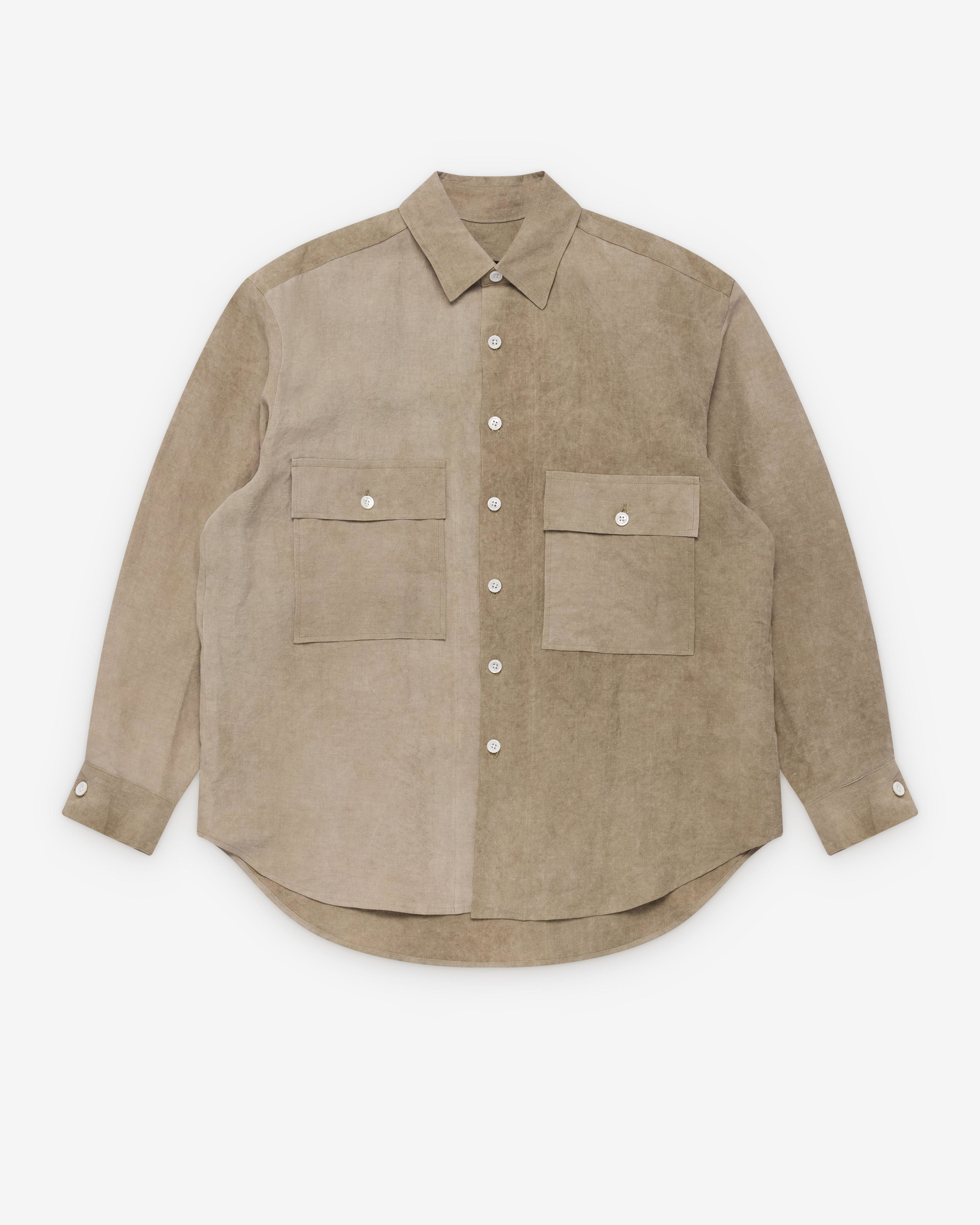 Evan Kinori - Men's Big Shirt - (Dark Beige) by EVAN KINORI