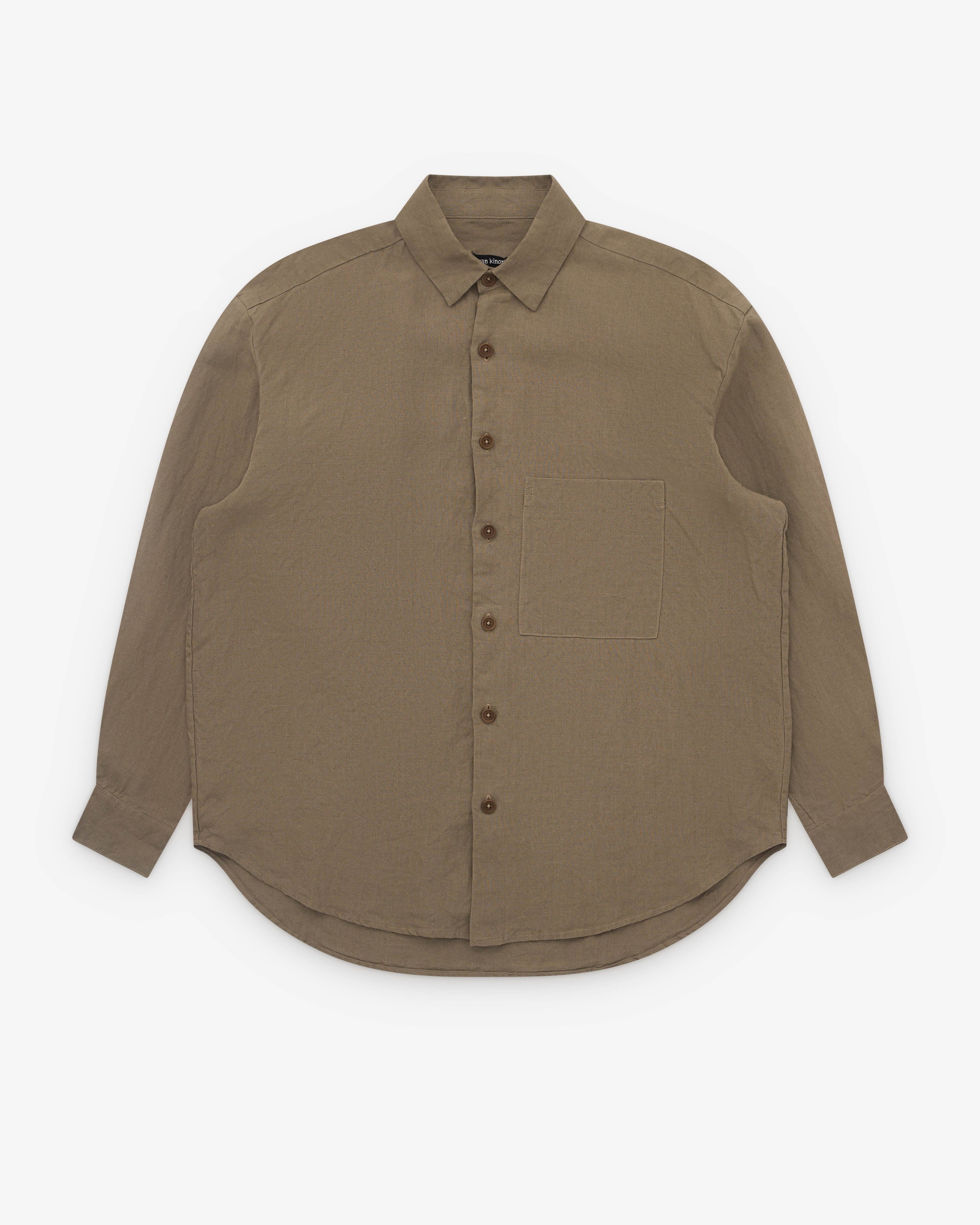 Evan Kinori - Men’s Big Shirt - (Dark Beige) by EVAN KINORI