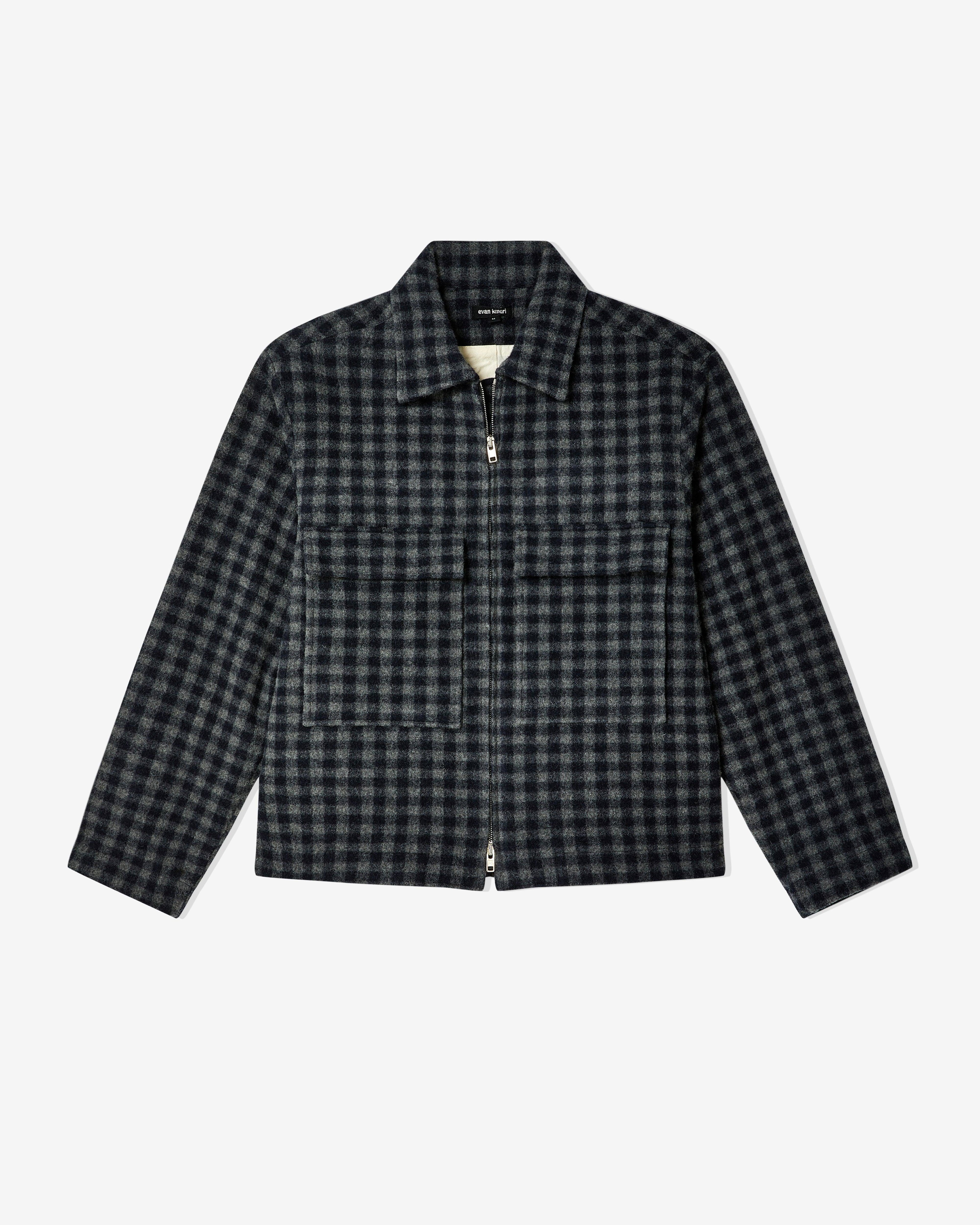 Evan Kinori - Men's Zip Jacket - (Navy/Grey) by EVAN KINORI