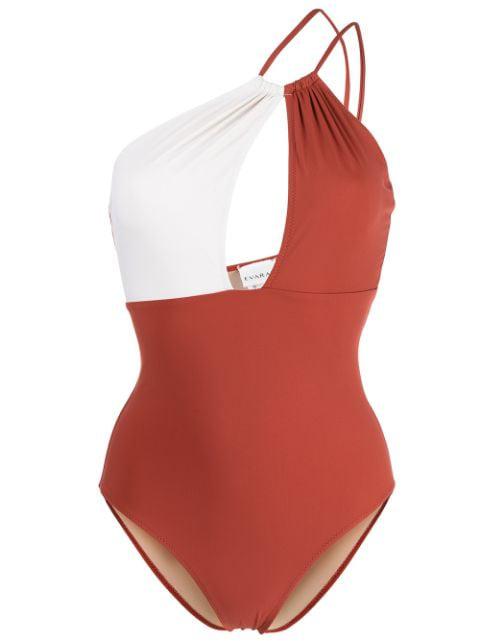 two-tone design swimsuit by EVARAE