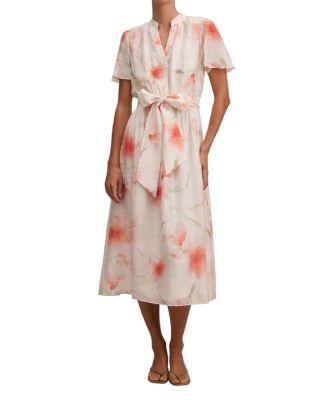 Women's Dahlia Button Tie Midi Dress by EVER NEW