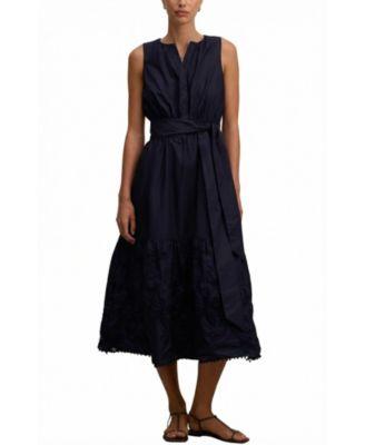 Women's Evie Sleeveless Embroidered Tie Midi Dress by EVER NEW