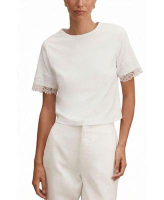 Women's Rosemary Lace Trim Tee by EVER NEW