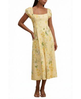 Women's Sadie Cap Sleeve Linen Midi Dress by EVER NEW