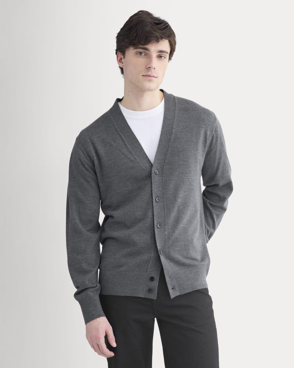 All-Year Cardigan | Heather Mid Charcoal by EVERLANE