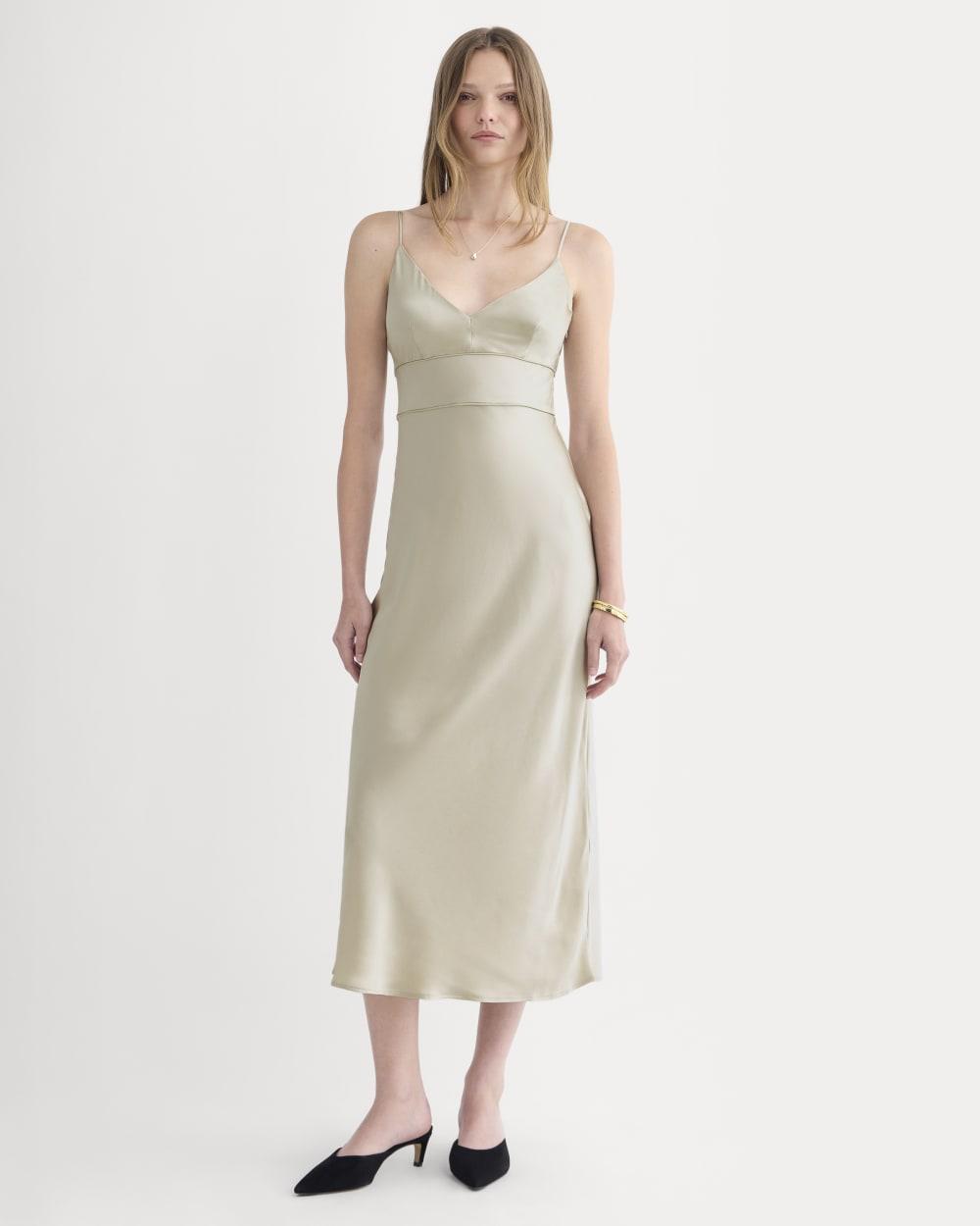 Bias Cut Slip Dress in Silk Charmeuse | Peyote by EVERLANE