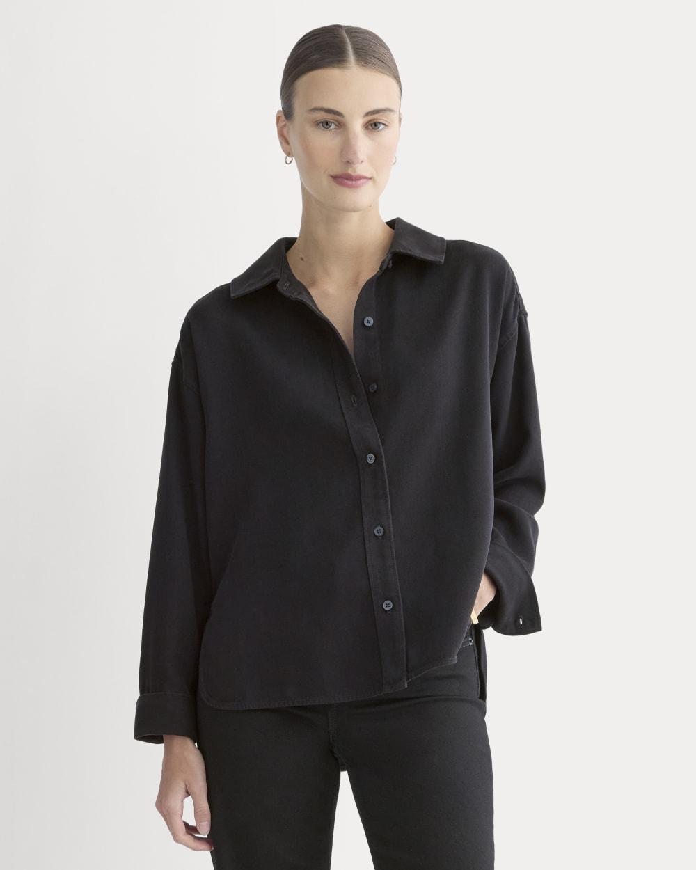 Boxy Shirt in Buttersoft | Black by EVERLANE