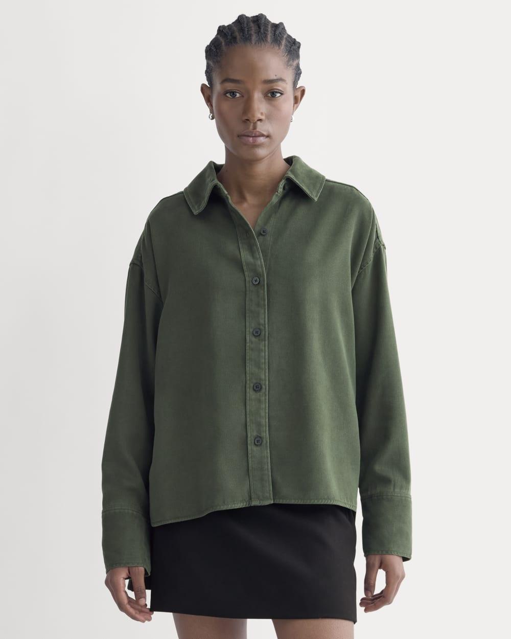 Boxy Shirt in Buttersoft | Dark Forest by EVERLANE