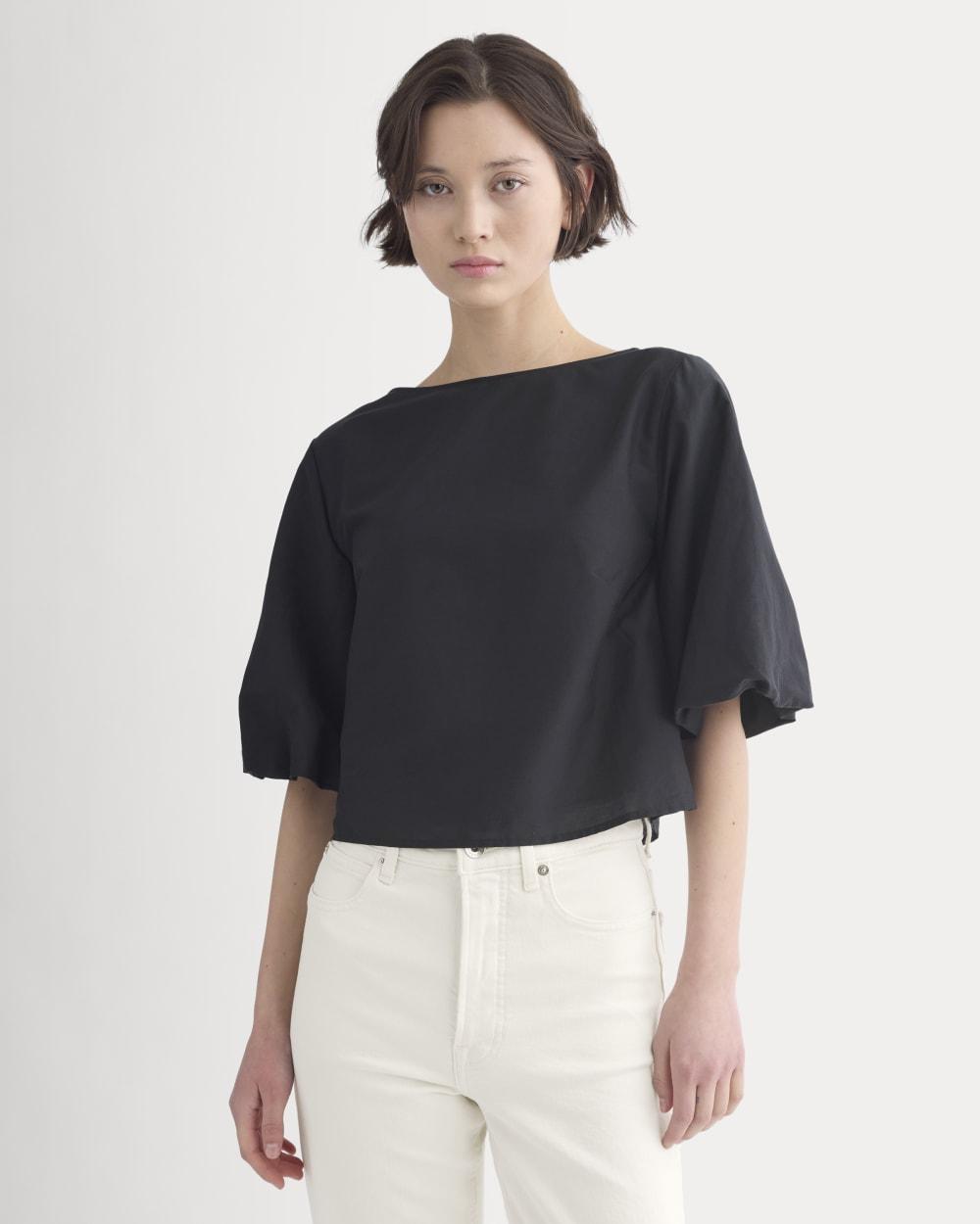 Bubble-Sleeve Top | Black by EVERLANE