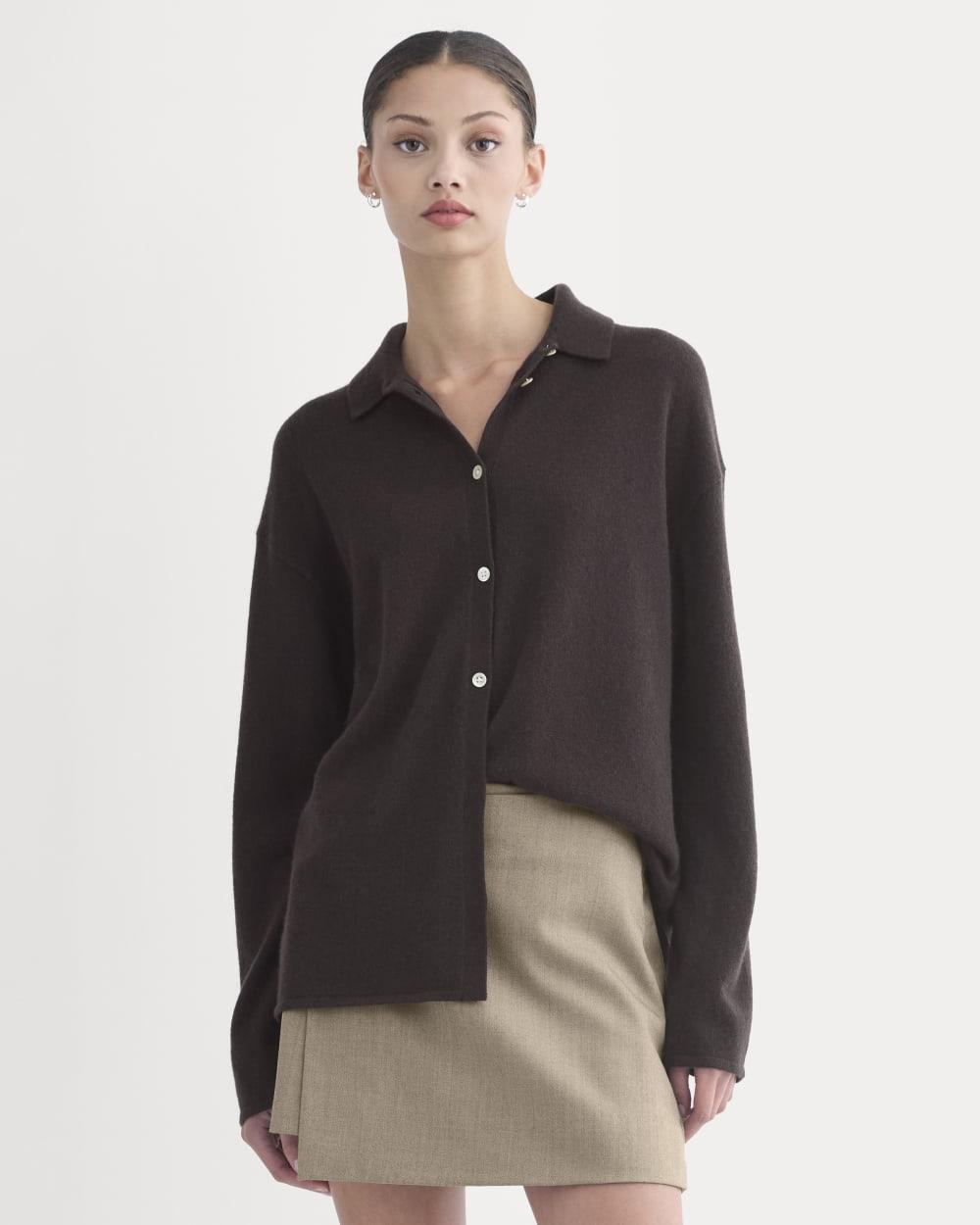 Cashmere Button-Up Shirt | Dark Chocolate by EVERLANE