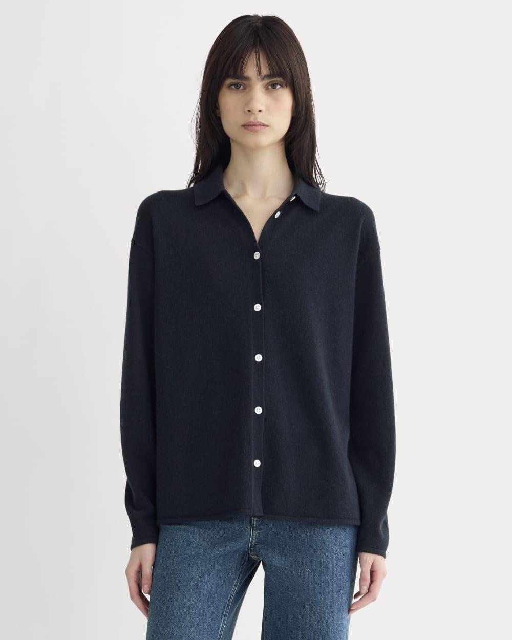Cashmere Button-Up Shirt | Navy by EVERLANE