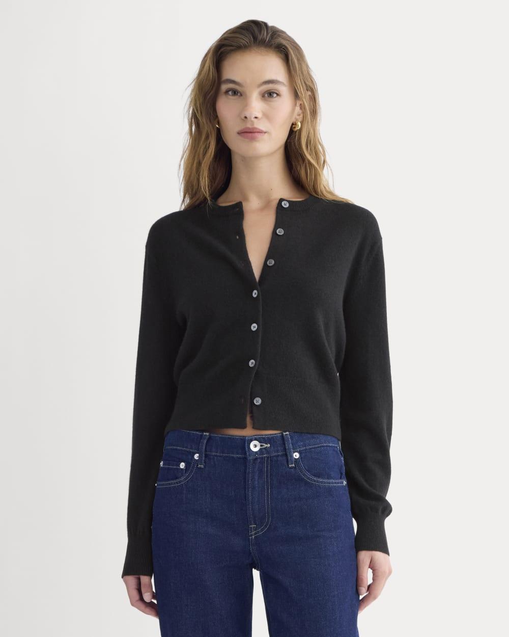 Cashmere Cropped Cardigan | Black by EVERLANE