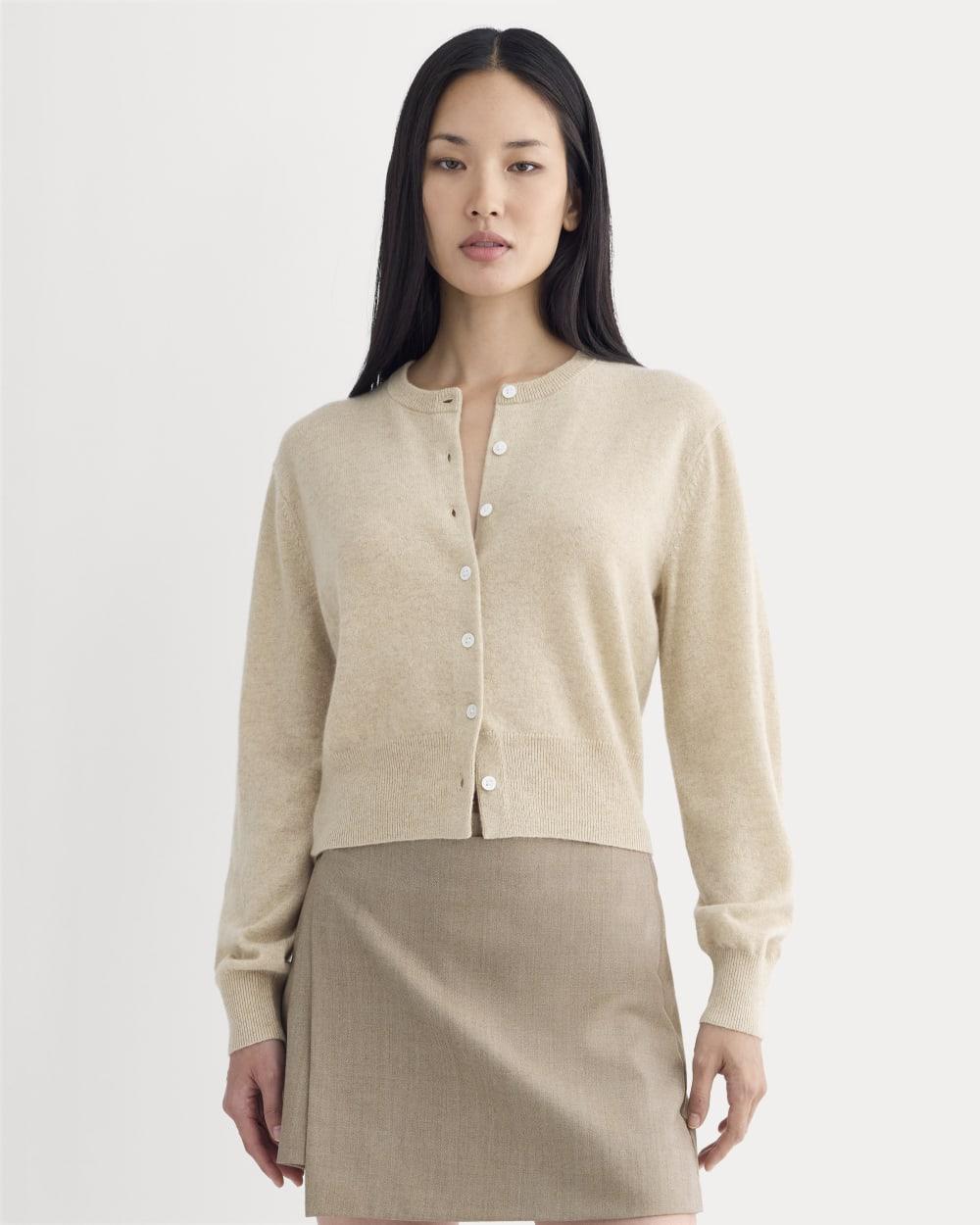 Cashmere Cropped Cardigan | Heather Light Camel by EVERLANE