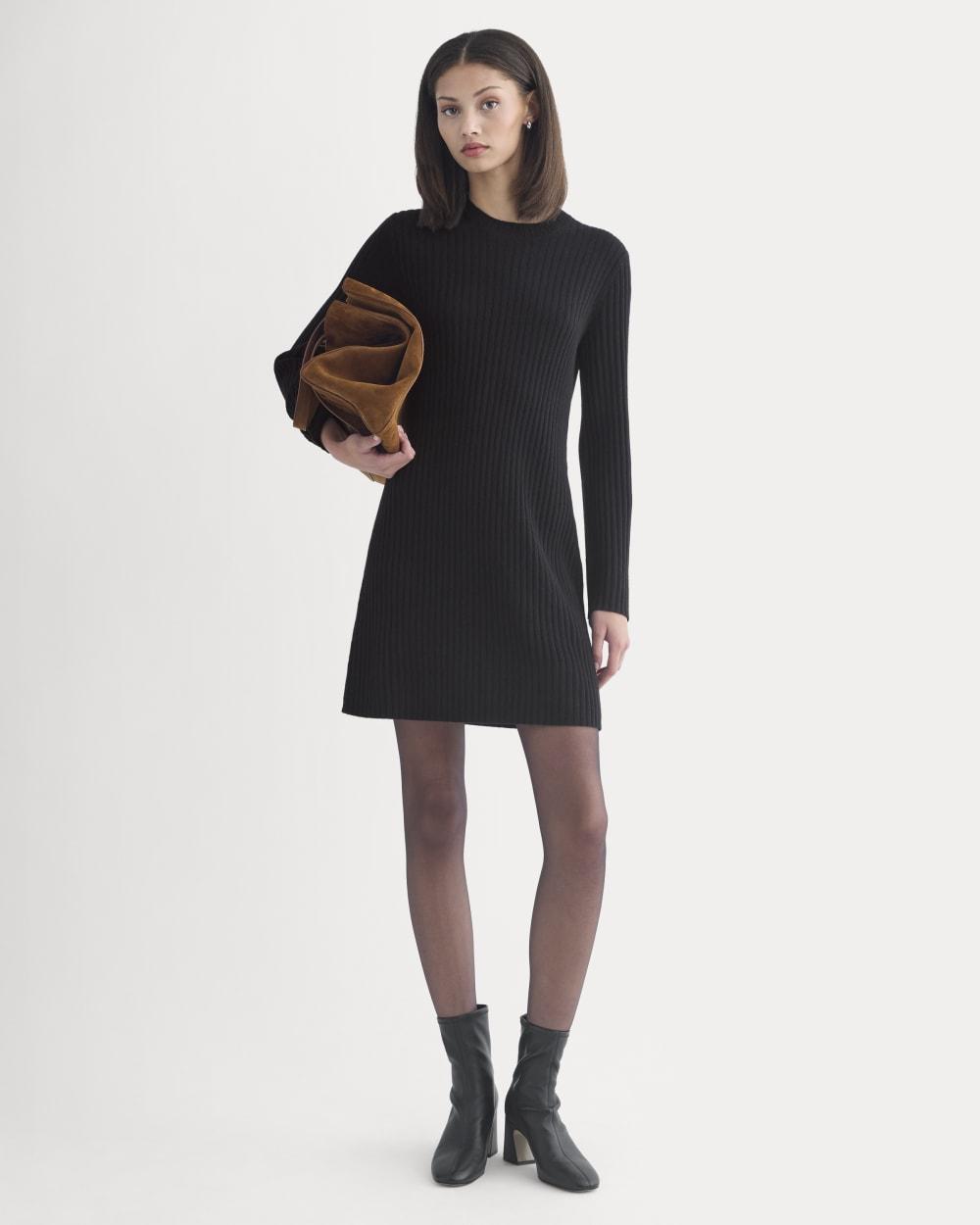 Cashmere Long-Sleeve Mini Dress | Black by EVERLANE