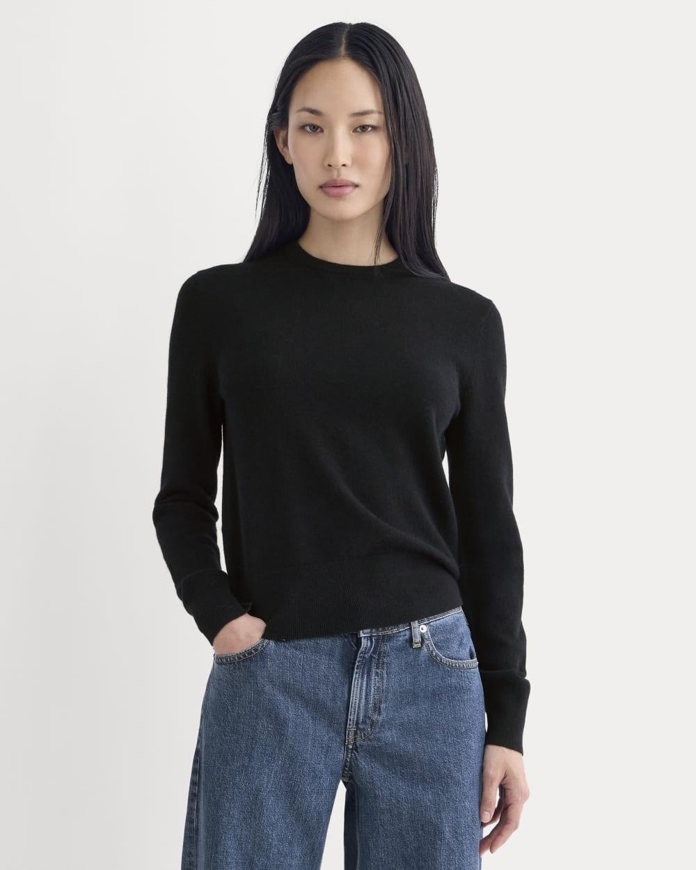 Cashmere Slim Crew Sweater | Black by EVERLANE