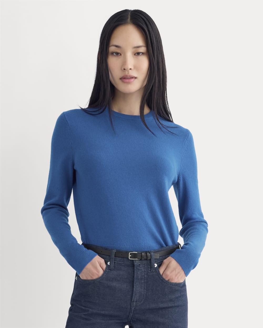 Cashmere Slim Crew Sweater | Classic Blue by EVERLANE