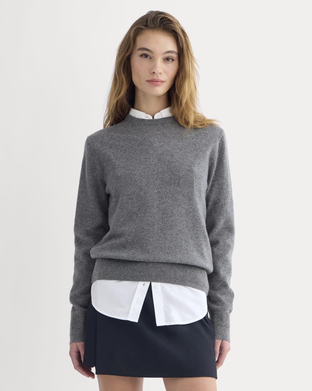 Cashmere Slim Crew Sweater | Heather Charcoal by EVERLANE
