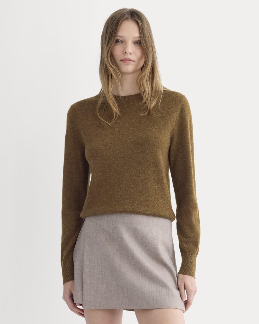 Cashmere Slim Crew Sweater | Heathered Toffee by EVERLANE