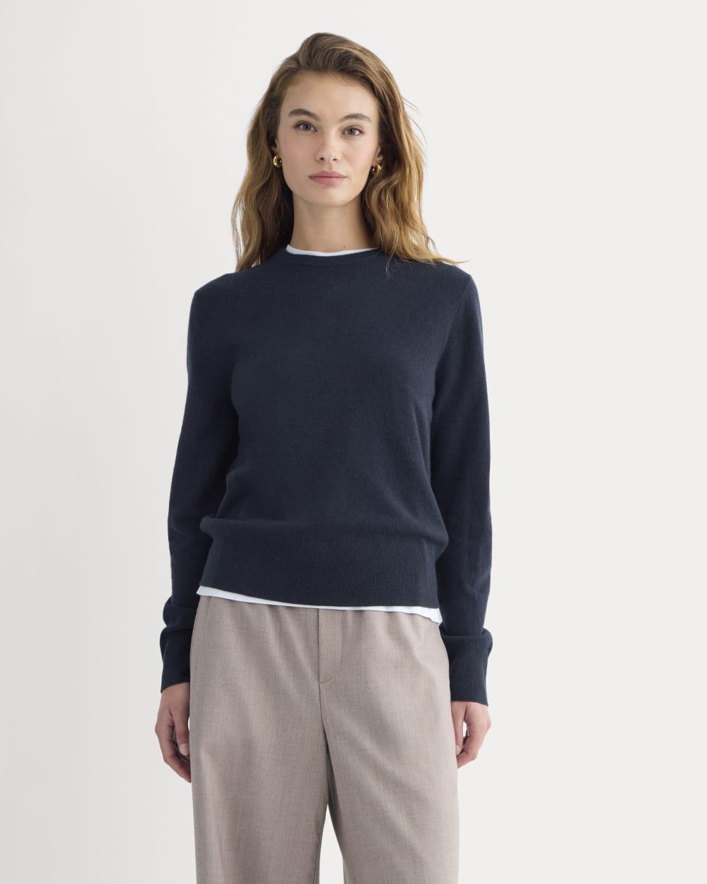 Cashmere Slim Crew Sweater | Navy by EVERLANE