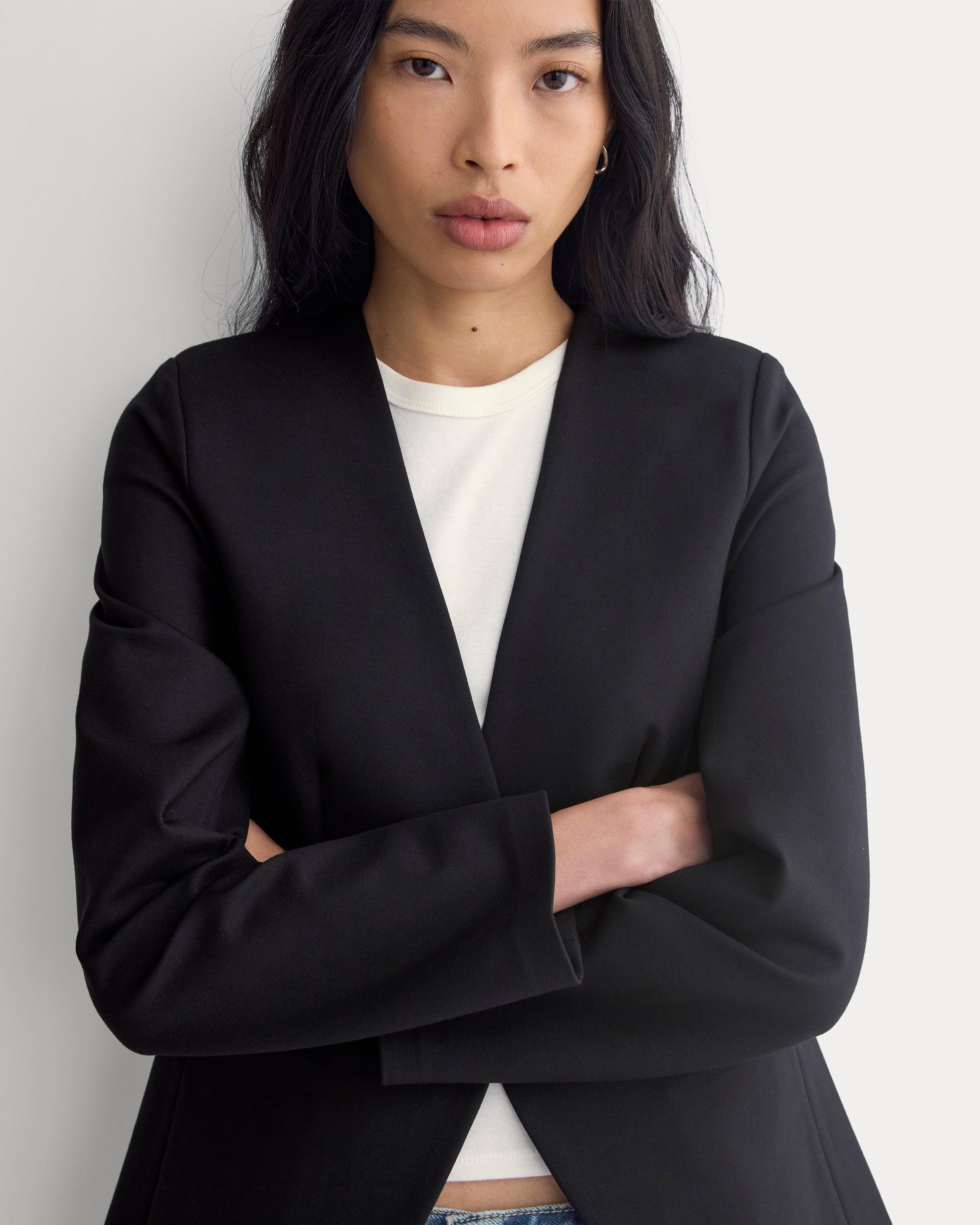 Collarless Ponte Blazer | Black by EVERLANE