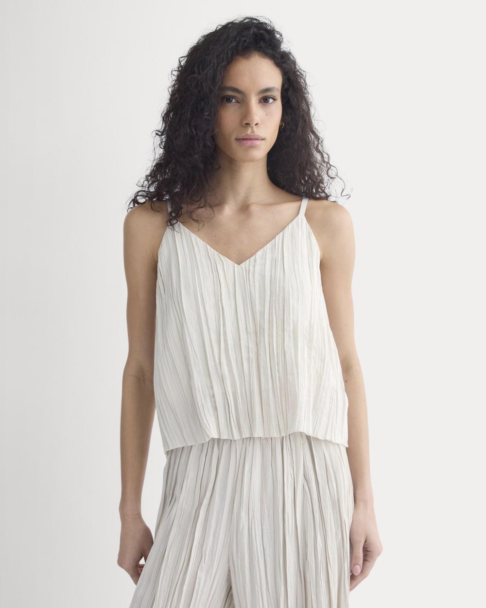 Crinkle Trapeze Tank | Birch by EVERLANE