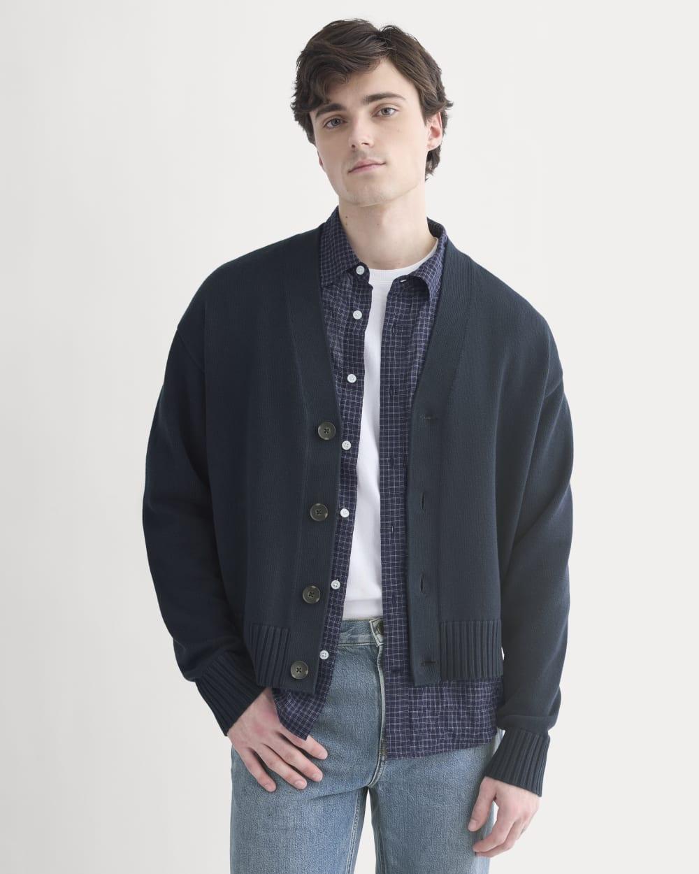 Cropped Cardigan in Everyday Cotton | Deep Navy by EVERLANE