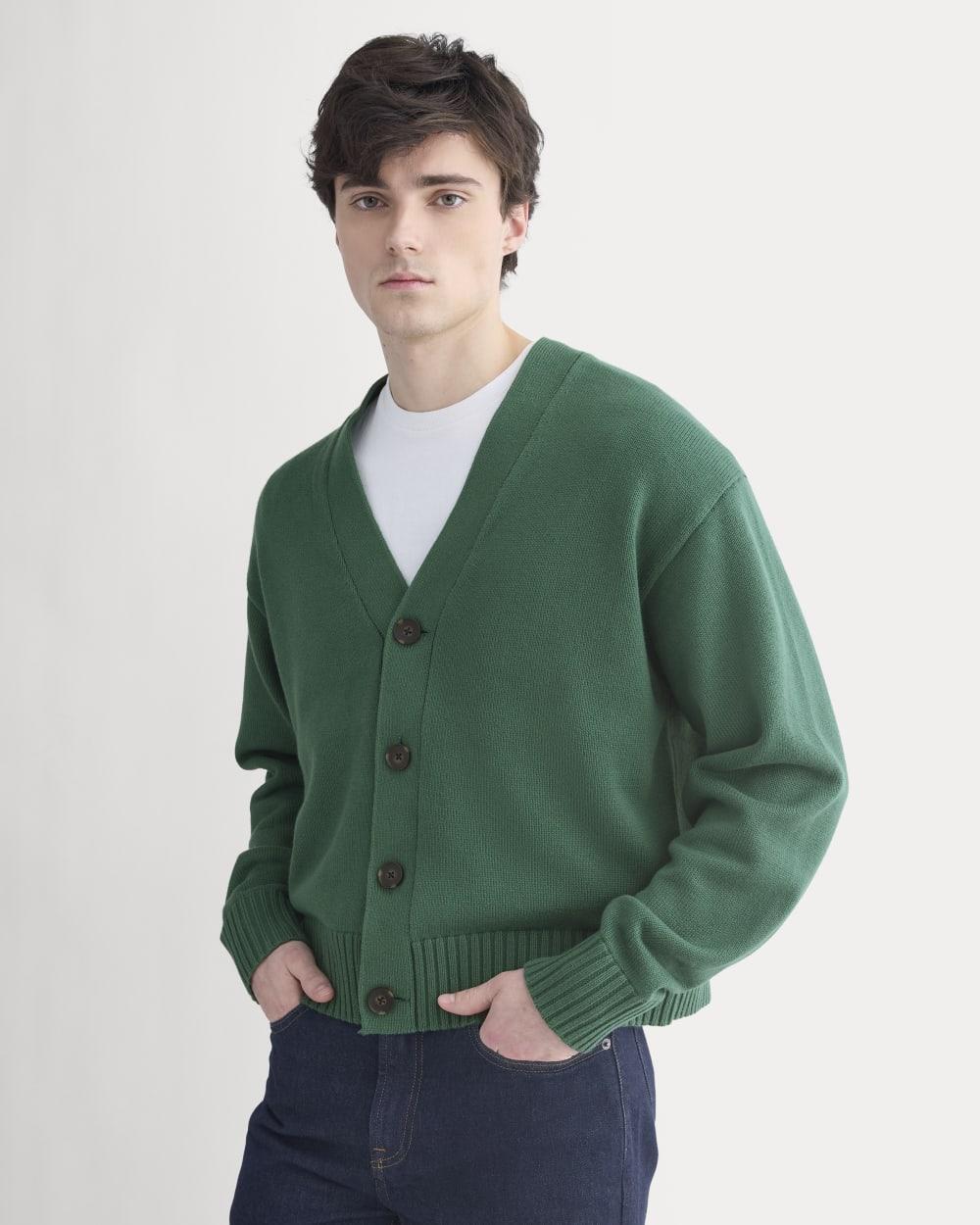 Cropped Cardigan in Everyday Cotton | Hunter Green by EVERLANE