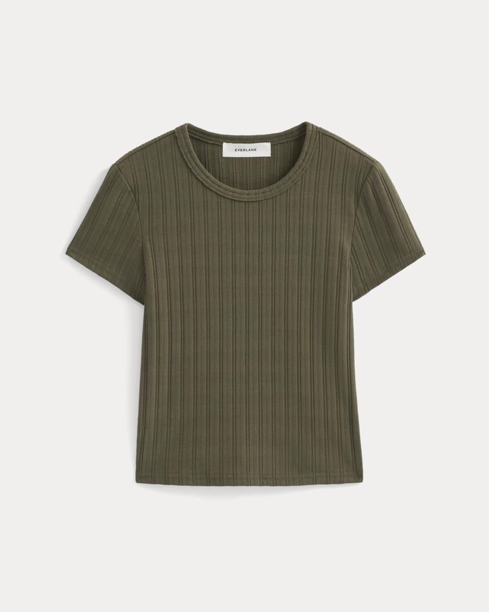 Cropped Crew in Pointelle | Olive Night by EVERLANE