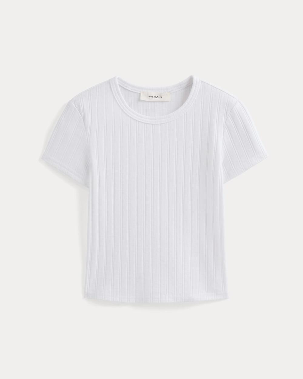 Cropped Crew in Pointelle | White by EVERLANE